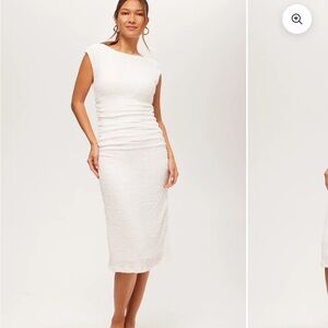 Trina Turk White Textured Midi Dress
